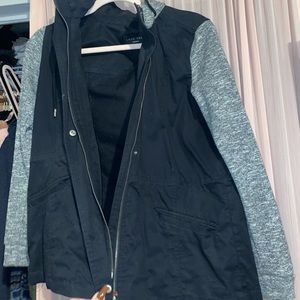 Zip up black and sweat grey jacket, Size medium